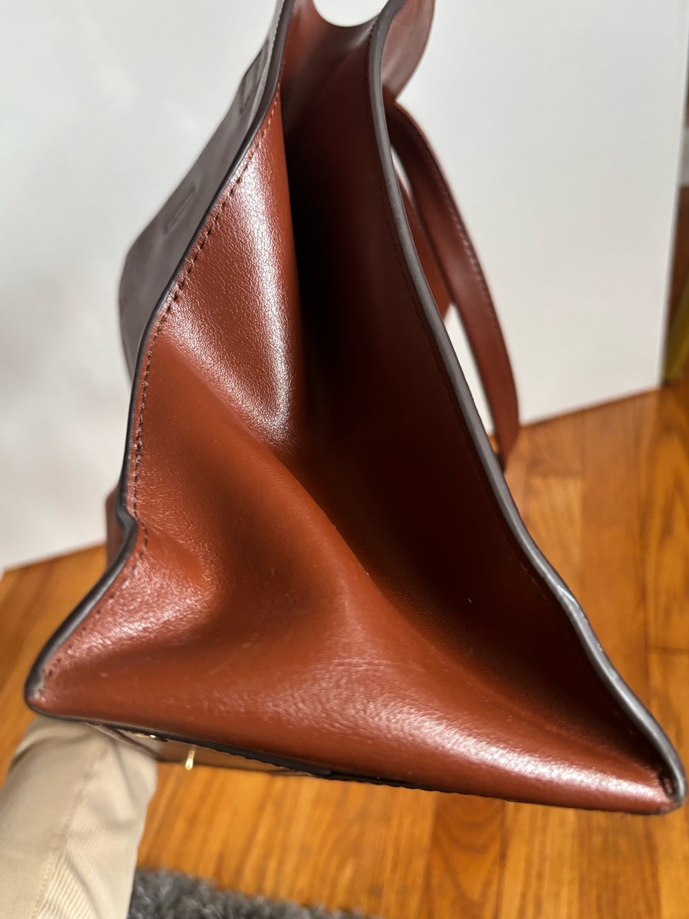 Banana Republic Brown Leather Satchel Tote Bag - Picture 7 of 9